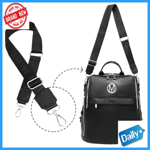Convertible PU Leather Backpack Purse Set with Wristlet, Travel Shoulder Bag